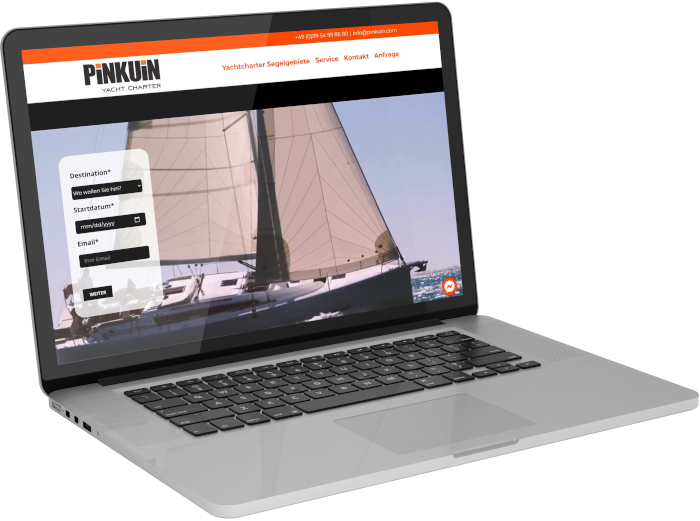 Laptop Pinkuin Yachts